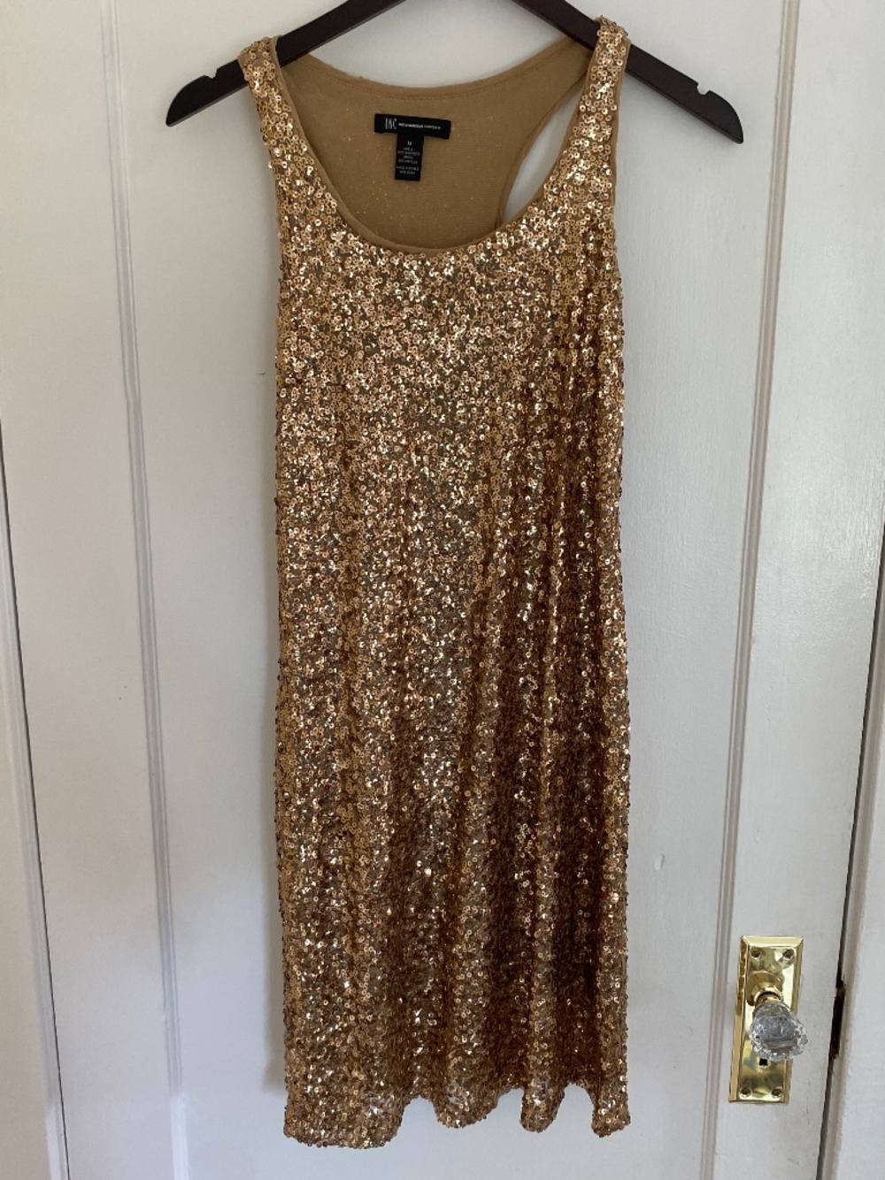 INC International Concepts Gold Sequin Mini Dress